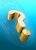 Question mark with bitcoin