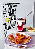Baked apricots with berry mascarpone