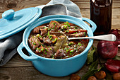 Beef stout casserole with chestnuts