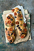 Mediterranean tomato and olive bread