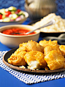 Fried fish in a spicy chickpea batter