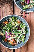 Quinoa salad with broccoli and peanuts