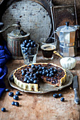 Blueberry and chocolate pie