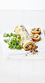Pumpkin roulade with quinoa stuffing
