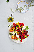 Tomato salad with ricotta with preserved lemon dressing (Christmas)