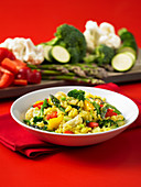 Vegetable Paella with asparagus