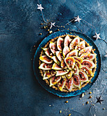 Vegan fig and custard tart