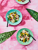 Panamanian ceviche with beetroot and passion fruit