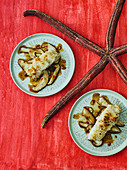 Fish with shiitake mushrooms and macadamia nut crust (Hawaii)