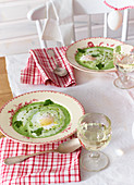 Wild garlic soup with poached egg