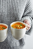 Creamy vegan mojo rosso soup