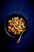 Gnocchi with brussels sprouts and gorgonzola