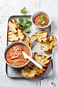Almond and bean dip with toasted bread