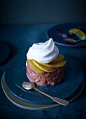 Chestnut mousse with brandy and apple foam