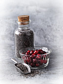 Chia seeds and cranberries