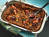 Toad In The Hole (sausages cooked in batter, England)
