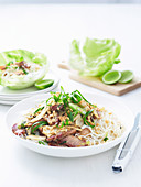 Pure noodle salad with grilled pork and peanuts (China)