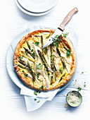 Asparagus tart with shaved parmesan