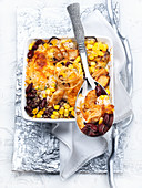Rice bake with chicken and sweetcorn