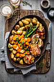 Stuffed Chicken Thighs with Vegetables