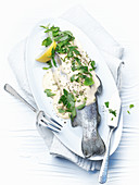 Herb trout with a light sauce