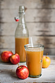 A glass of freshly pressed apple juice