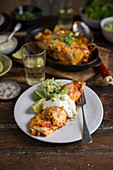 Chicken enchiladas with guacamole (Mexico)