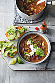 Mexican beef, tomato and bean soup