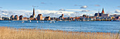 Panoramic view over the Warnow looking towards Rostock, Germany