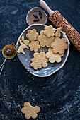 Vegan Christmas biscuits with patterns