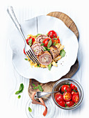Veal roulade with tomatoes and bulgur