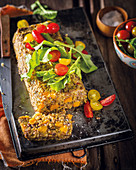 Spicy meatloaf with lentils, pumpkin and peppers (Mexico)