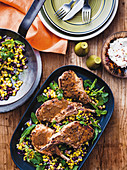 Cuban style pork cutlets and black beans