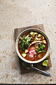 Spicy mexican pork soup