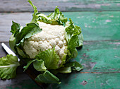 Cauliflower on a wooden background