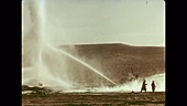 Uncontrollable fire at the Urta-Bulak gas well, 1966