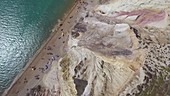 Cliffs at Alum Bay, Isle of Wight, aerial