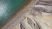 Cliffs at Alum Bay, Isle of Wight, aerial