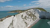 Chalk headland, Isle of Wight, aerial