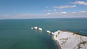 The Needles sea stacks, aerial