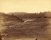 Failed dam that caused the Johnstown Flood, 1889