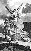 Sacrifice of Isaac, 19th Century illustration