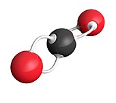 Carbon dioxide molecular structure, illustration