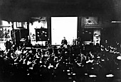 Otto Lummer lecturing on his 60th birthday, 1920