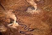 Geysers, Yellowstone National Park, aerial photograph
