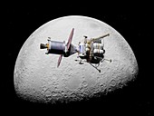 Crew exploration vehicle and lunar lander, illustration