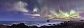 Northern Lights over Eldey Island, Iceland