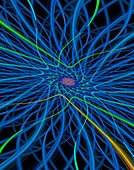 Quantum computing network, conceptual illustration