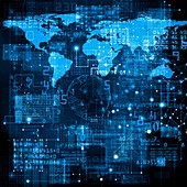 Global data network, illustration