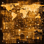 Global data network, illustration